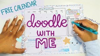 Doodle With Me  January Kawaii Monthly Calendar  FREE PRINTABLE [upl. by Yemiaj197]