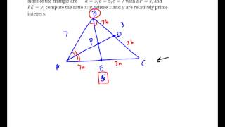 Mass Points Example with Angle Bisectors [upl. by Aisaim]