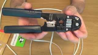 How To use a RJ45 Crimp Tool Crimping tool for CAT5  CAT6 Ethernet 8P8C Plugs [upl. by Kassity317]