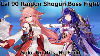 Yae Miko vs Level 90 Raiden Shogun Boss Fight  Solo No Hits No Food [upl. by Segalman526]