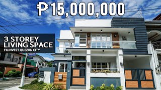 House Tour NQ15  3 Storey House and lot for sale  Filinvest Quezon City [upl. by Namijneb]