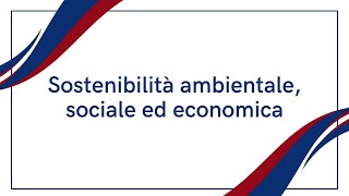 Sostenibilità parte 1 sostenibilità ambientale sociale ed economica [upl. by Iline]