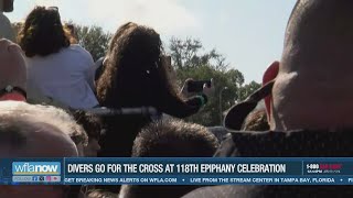 Divers go for the cross at 118th Tarpon Springs Epiphany celebration [upl. by Gustavus]