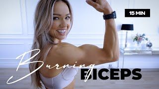 15 Minute BURNING Biceps Workout  Dumbbells  Caroline Girvan [upl. by Mahla30]