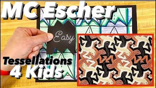 How to Make MC Escher Tessellations  Art Project Easy for Kids tessellations mrschuettesart [upl. by Balliett]