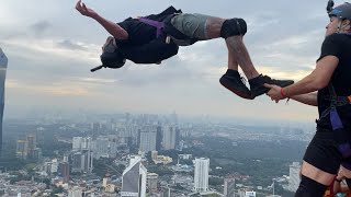 INSANE FLIPS KL Tower BASE Jumping 23 [upl. by Coray]