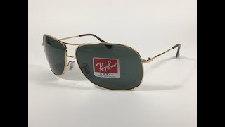 RayBan RB3267 00171 Arista Highstreet Aviator Sunglasses Gold With Green Lens [upl. by Einahteb244]