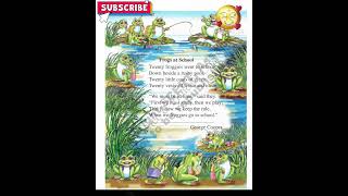 Twenty froggies went to school Class 4 English Poem  Frogs at School  Assam  SCERT  shorts 👍 [upl. by Epperson198]