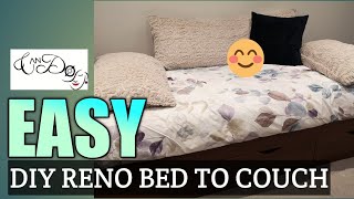 How To Make a Twin Bed a Day Couch  Easy Diy Project  Making A Simple Comfy Couch Step By Step [upl. by Einnal]