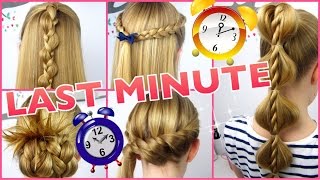 5 x 3 Minuten Frisuren ♥ Last Minute ♥ coole Frisuren auf die Schnelle [upl. by Crosley]