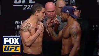 Robert Whittaker vs Yoel Romero faceoff  WEIGHINS  UFC 225 [upl. by Shea343]