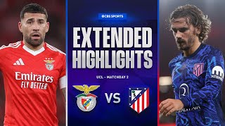 Benfica vs Atlético Madrid Extended Highlights  UCL League Phase MD 2  CBS Sports Golazo [upl. by Ilana]