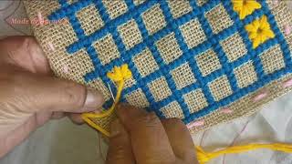 পাটের বস্তা দিয়ে চমৎকার পাপোশhow to make burlap sack rugsason selaipapos bananoপাপোশ বানানোDIY [upl. by Misab]