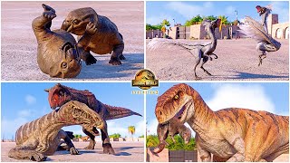 All Dominion Malta Dinosaurs Atrociraptor Lystrosaurus 🦖 Jurassic World Evolution 2 Animations [upl. by Ardnazxela557]