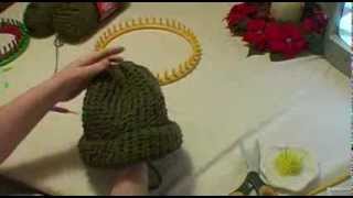 Knitting an Adult Hat on Round Loom  Start to Finish [upl. by Dhiman]