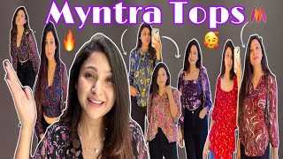 Myntra Tops 😍🔥 Under ₹500 😍 CollegeOffice wear tops 🥰  Ishivanigupta [upl. by Eiryk]