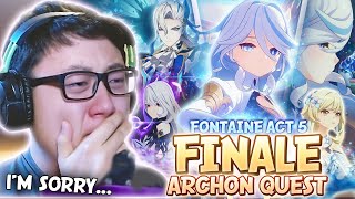 I HAVE NEVER CRIED THIS MUCH  Fontaine Archon Quest Act 5 FULL REACTION  Genshin Impact 42 [upl. by Anilorak497]