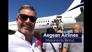 Aegean Airlines  Flight Review  Mykonos  Athens  Beirut [upl. by Earised86]