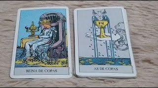 Reina de copas combinaciones con todos los arcanos menores del tarot copas oros bastos espadas [upl. by Letsou554]