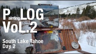 그림로그 Vol2 야외에서 설경그리기 day2 Painting LOG Vol2 Plein Air painting at South Lake Tahoe Day 2 [upl. by Llevel]