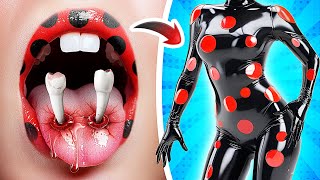 From Nerd Vampire To Beauty LadyBug  Hello Kitty Vs Vampire [upl. by Ard]