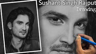 Drawing Sushant Singh Rajput  Remembering SSR in his Birthday [upl. by Publus]