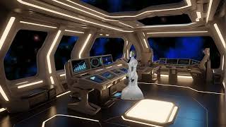 Spaceship interior 4 with robot  Animated SciFi Background [upl. by Pilloff]