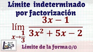 Límite indeterminado con factorización  La Prof Lina M3 [upl. by Bakki]