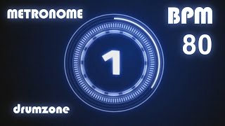 드럼존 메트로놈  80 BPM  Metronome  Click amp Voice  1 hour [upl. by Lachus]