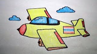 How To Draw Airplane Cartoon Easy Step by Step [upl. by Kenti]