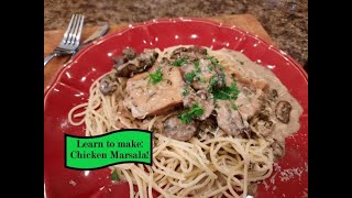 Learn to make Chicken Marsala with mushrooms amp cream sauce [upl. by Alodi]