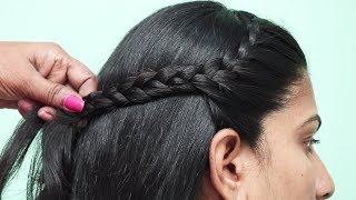 5 Quick Easy Side Braid Hairstyle  Hairstyle for Medium Hair  Girls hairstyles [upl. by Maleen]