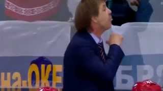 Russian Head Coach Oleg Znarok death gesture to Rikard Gronborg [upl. by Valerle]