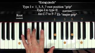 PIANO Cminor blues progression using quotgripquot voicings [upl. by Gereld105]