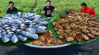 Pomfret Fish Fry Recipe  Full Fish Fry By Grandpa Kitchen  Fish Cutting and Cleaning [upl. by Fagan945]