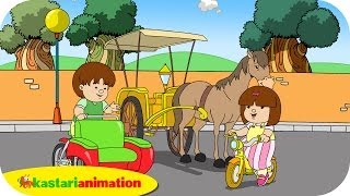 Kutahu Nama Kendaraan becak delman sepeda  Kastari Animation Official [upl. by Prochora397]