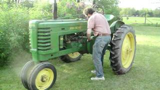 Hand starting a John Deere Tractor [upl. by Landahl]