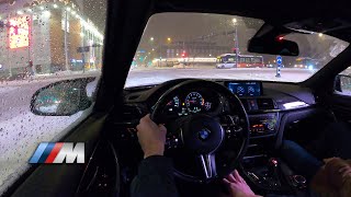 Blizzard BMW M4 POV Night City Drive [upl. by Hollyanne913]