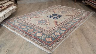 308804 Afghan Comm Kazak rug walkaround [upl. by Ycnan]