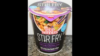 Nissin Cup Noodles Stir Fry Teriyaki Chicken Flavor Review [upl. by Burrows]