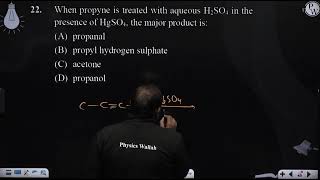 When propyne is treated with aqueous H2SO4 in the presence of HgSO4 the major product is [upl. by Aun]