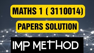 GTU Maths 1 gtu winter 2019 Paper solution PDF GTUWINTER2022EXAM GTU [upl. by Edie]