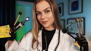 Fastest ASMR Medical Cranial Nerve Exam Eye Exam Ear Exam Hearing Test Focus Neurologist Phy [upl. by Nibla]