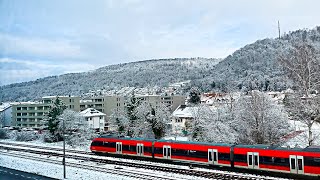 Germany Grenzach near Basel Switzerland  covered by snow street scenery and impressions [upl. by Yslek]