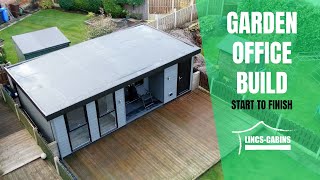 BUILDING a garden office in 4 MINUTES [upl. by Nomed763]