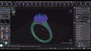 A Simple Cluster Ring CAD Design in Matrix Gold Software [upl. by Bathesda334]