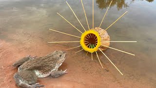 Survival Skills SIMPLE and USEFUL with pumpkin frog trap bushcraft camping outdoor useful [upl. by Ihcelek380]