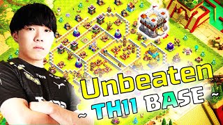 TH11 WAR BASE WITH LINK Best TH11 anti 3 star war base 2024 COC TH11 CWL Base after update [upl. by Eicam369]