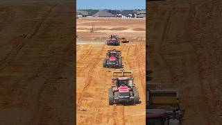 Case IH Steiger tractors with triple scrapers moving dirt caseih steiger tractor dirt [upl. by Rodolfo]