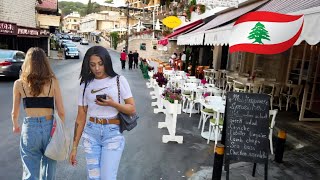 Lebanon Explore Broumana restaurants street summer 2024  برمانا لبنان شارع المطاعم [upl. by Ledairam304]